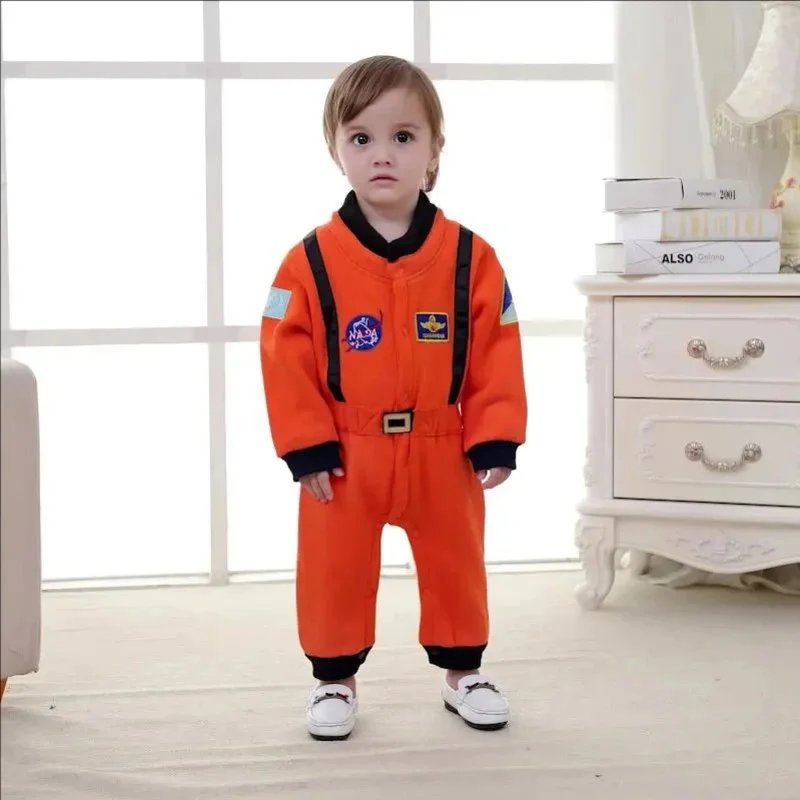 Children Cute Astronaut Cosplay Costume Space Suit Rompers for Baby Boys Girl Toddler Infant Halloween Birthday Party Clothing