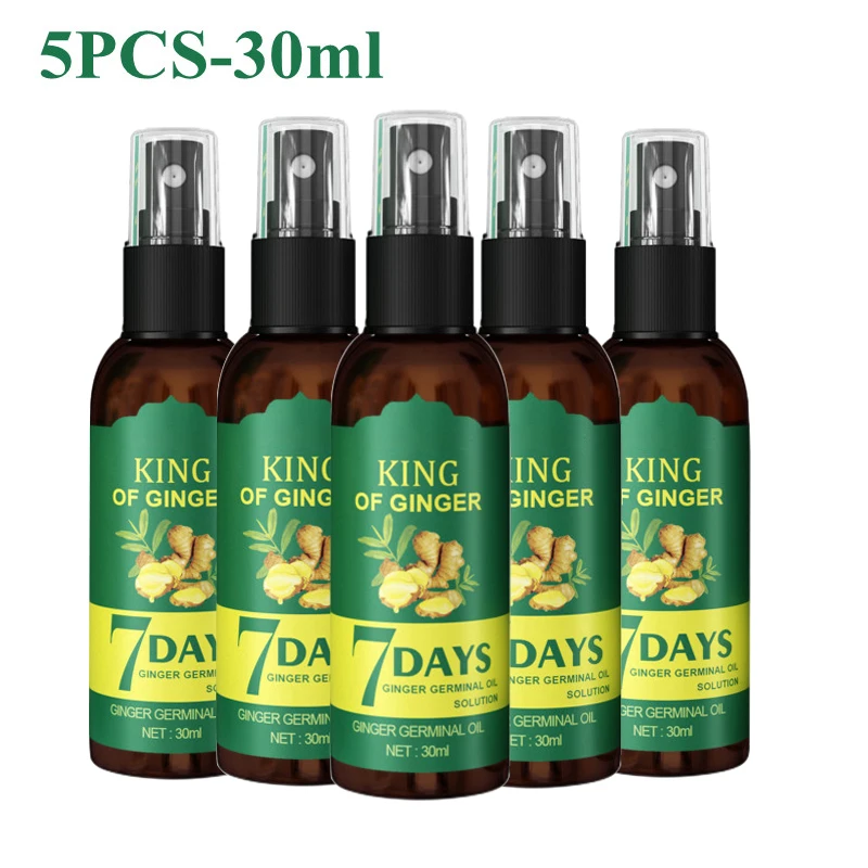 3PCS/5PCS Ginger Hair Growth Essential Oil Products For Men Women Effective Prevent Hair Loss Scalp Treatment Thicker Hair Care