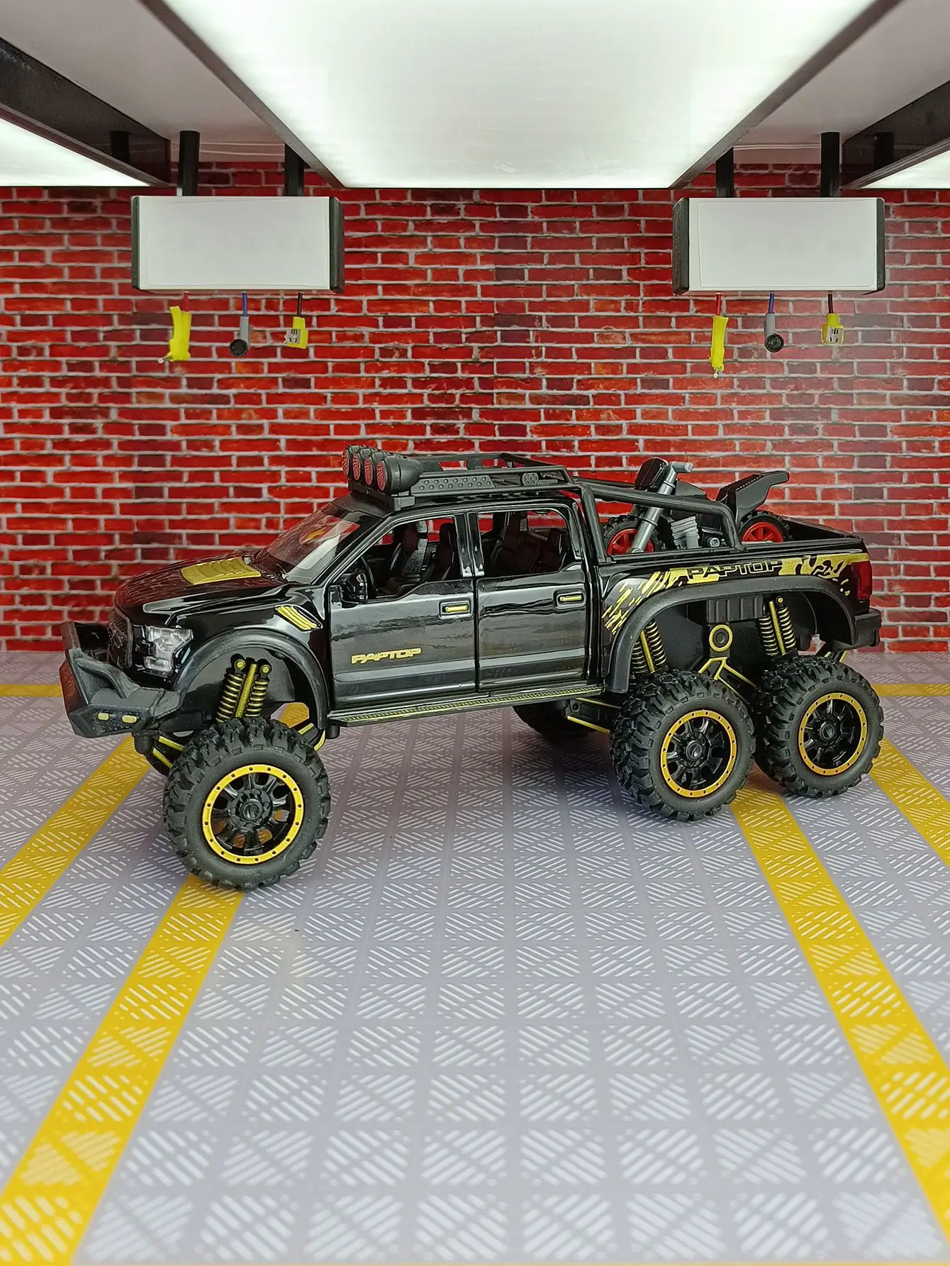 Raptor F150-modelos de coches todoterreno, juguetes de aleación fundidos con sonido y luz, vehículos de Metal, colección de regalos, 1/32