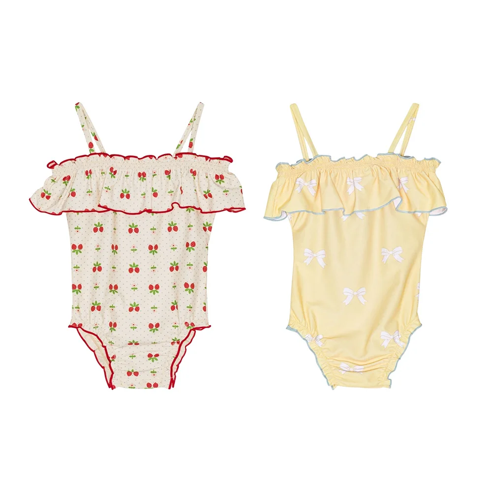 

Купальник для маленьких девочек от 1 до 7 лет, летний купальник-бикини для младенцев, быстросохнущий солнцезащитный купальник, пляжный праздничный наряд