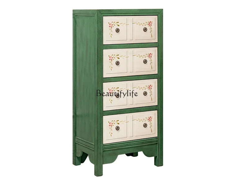 

Retro locker American medieval living room against the wall entrance painted side cabinet