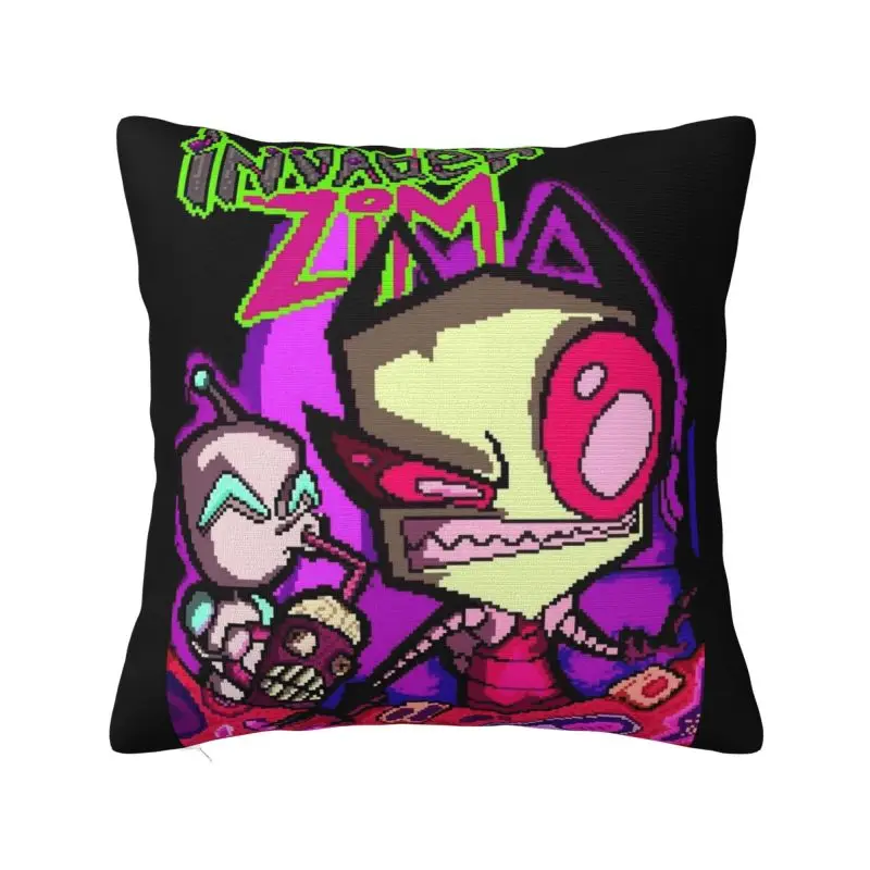 Custom I-Invader Z-Zim Cartoon Cushion Cover 3D Print Square Floor Pillow Case for Car Pillowcase Home Decoration