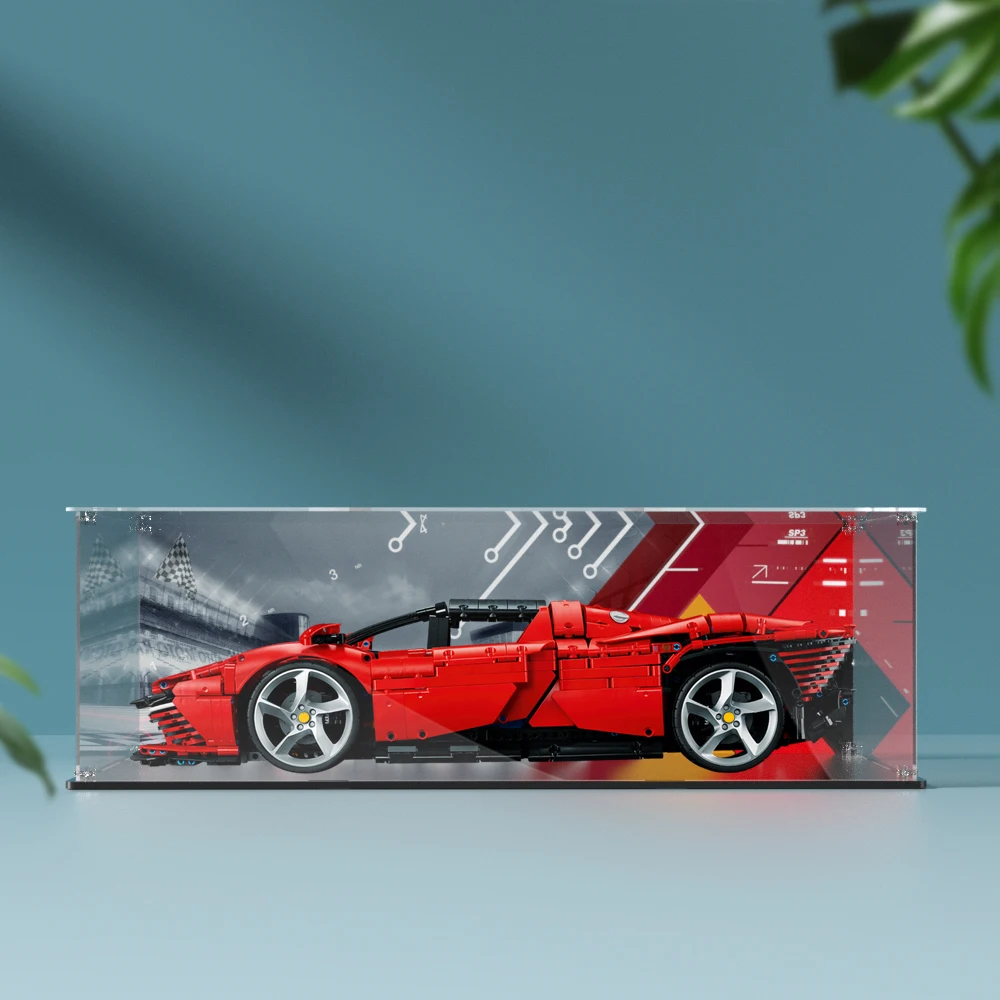 Caixa de exibição acrílica para lego 42143 sp3, caixa de armazenamento transparente à prova de poeira (conjunto de tijolos de brinquedo não incluídos