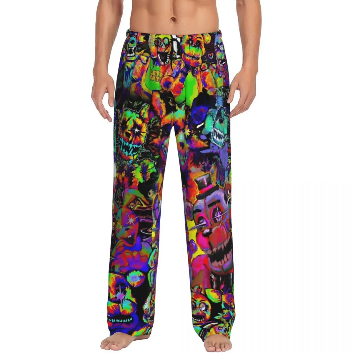 Custom Springtrapped FNAF Pajama Pants Men Horro Game Lounge Sleep Drawstring Sleepwear Bottoms with Pockets
