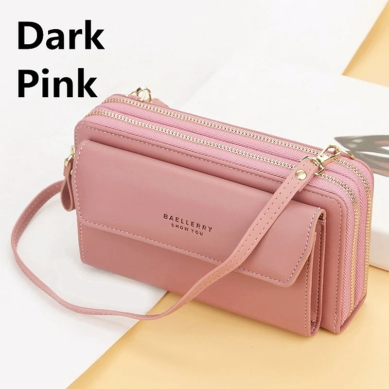 Damen Lange Geldbörse Koreanische Version Umhängetasche Doppelreißverschluss Große Kapazität Clutch-Tasche Schulter-Handtasche Damen Handytasche – Detail 12