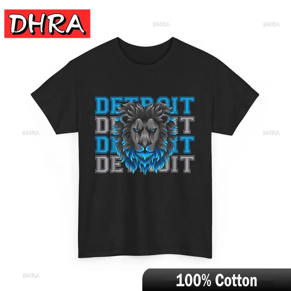 تي شيرت All Grit - Detroit Cool Retro Lion Lovers Detroit Apparel تي شيرت رائع أنيق وجريء تي شيرت عصري منفعل تي شيرت مطبوع Harajuku