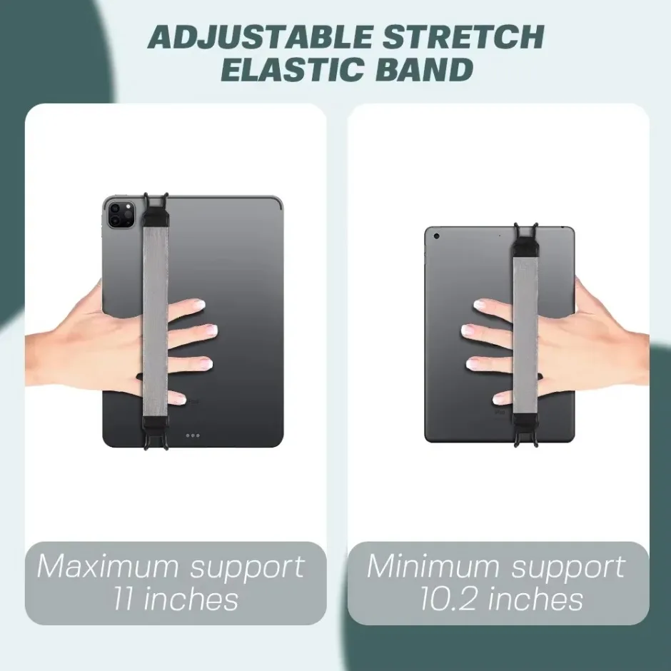 10.5 inch Generic Hand Strap Leather Handle Grip Security Hand-Strap for iPad/Xiaomi/Samsung Tablet Stand Holder for iPad 9.7