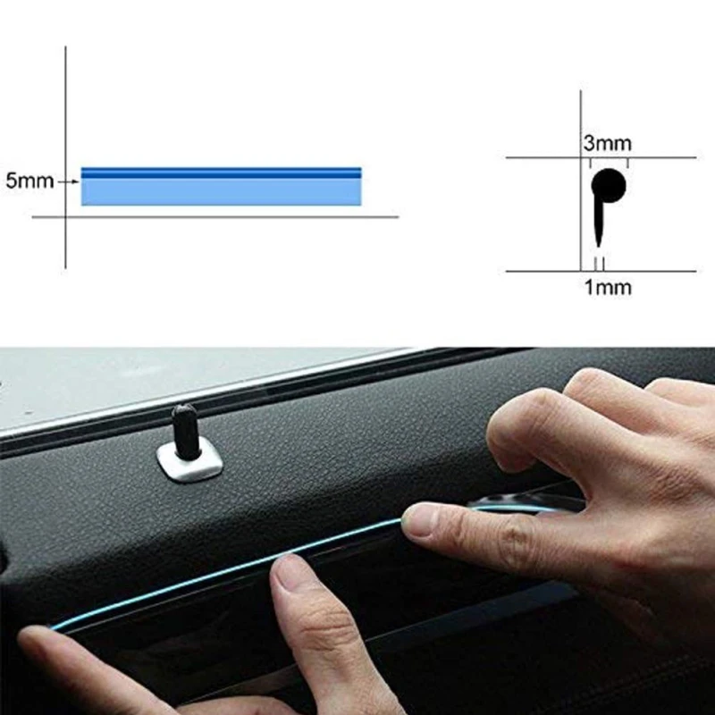 3M Car Interior Accessories Atmosphere Lamp EL Cold Light Line With USB DIY Decorative Dashboard Console Auto LED Ambient Lights