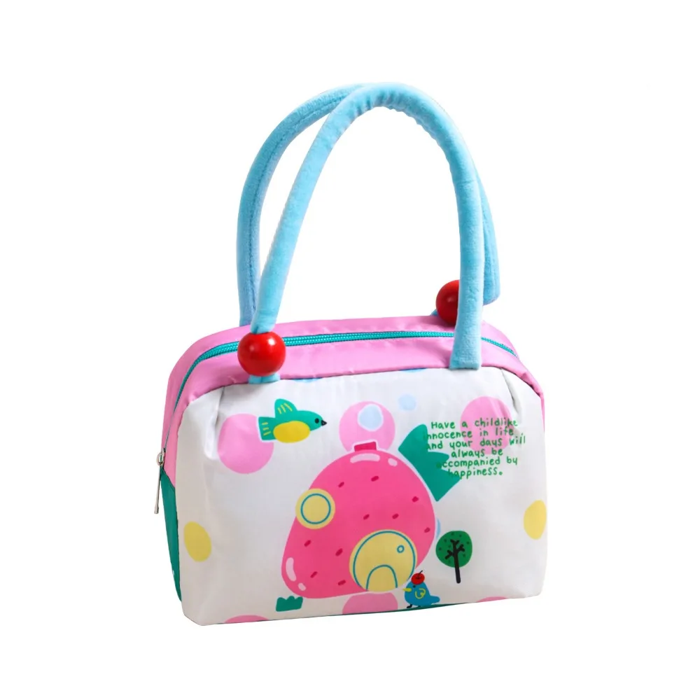 الكرتون طباعة معزول حقيبة الغداء سعة كبيرة الألومنيوم احباط في الهواء الطلق حقيبة تخييم حفظ الطازجة المحمولة الطلاب حقيبة الغداء #2