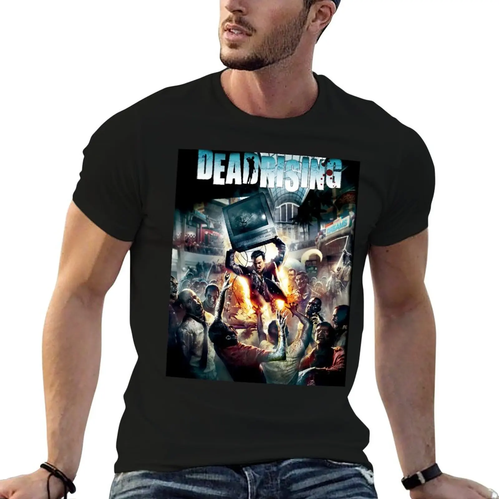 

Dead rising poster T-Shirt black cotton t-shirt plain for man package cotton t shirt pack man t shirt summer T-Shirt