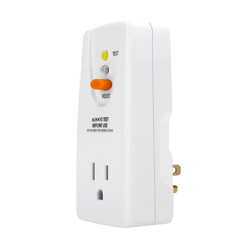 Adattatore GFCI 15 Amp 3 poli con messa a terra, spina GFCI impermeabile, interruttore circuito guasto terra Spina americana