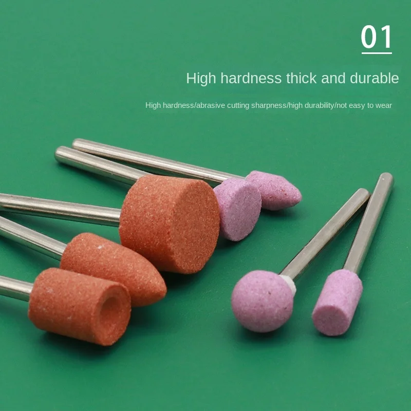 10PCS 3MM Polieren Kopf Rad Kopf Schleif Montiert Für Dremel Rotary Power Tool Elektrische Schleifen Stein Rad Dremel zubehör