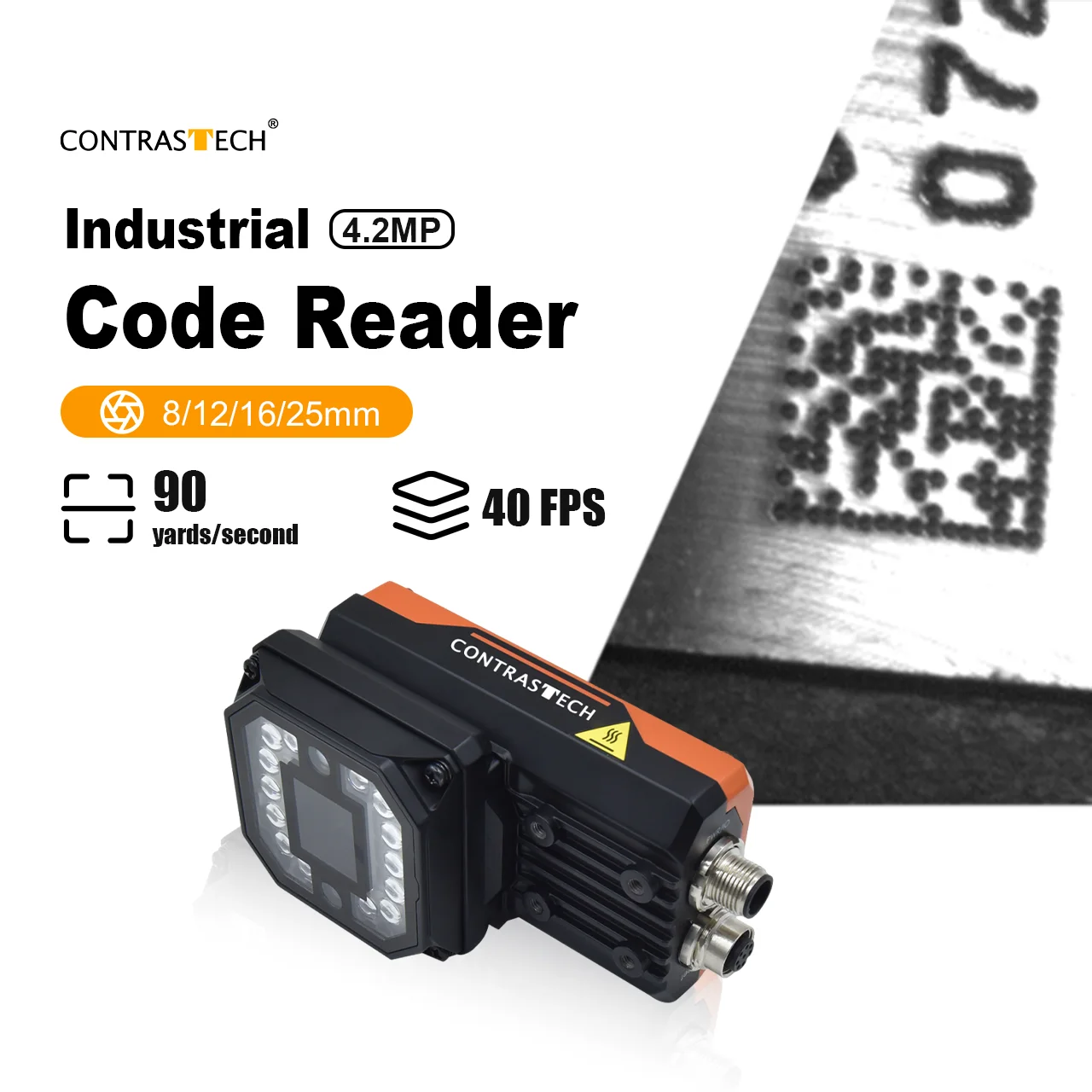 

IP67 2048x1536 60 кадров в секунду Глубокое обучение 90 ярдов TCP/IP Insight AI Считыватель смарт-кодов для 1D 2D считывания кодов Contrastech