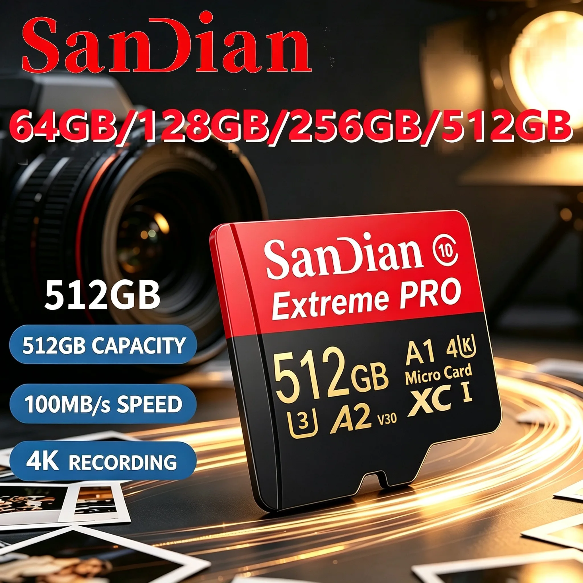 Ultra SD Cards 128GB 64GB 512GB TF Cards Memory Card Micro TF SD Card for PC/Smart TV/Nintendo Switch/GPS/Speaker/MP3 Player