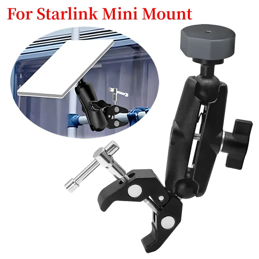 For Starlink Mini Round Tube Clamp Mental Pea Pod Bracket Mounting Kit Satellite Antenna Accessories for RV/Yacht/Camper