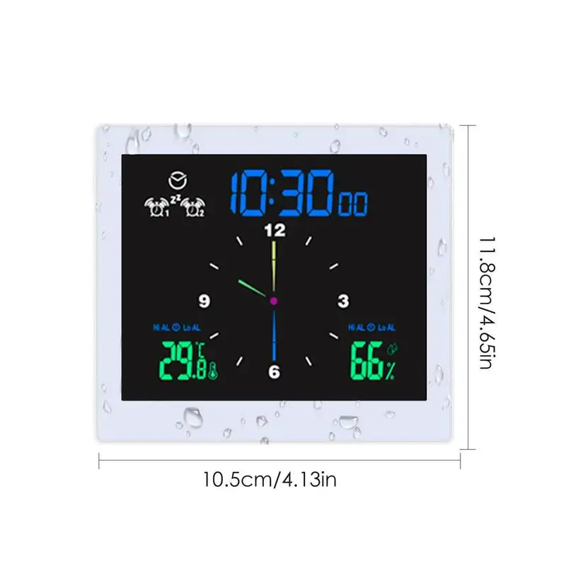 ساعة رقمية مقاوم للماء الحمام ساعة الحائط دش شفط جدار حامل المنبه الموقت درجة الحرارة الرطوبة المنبه متر
