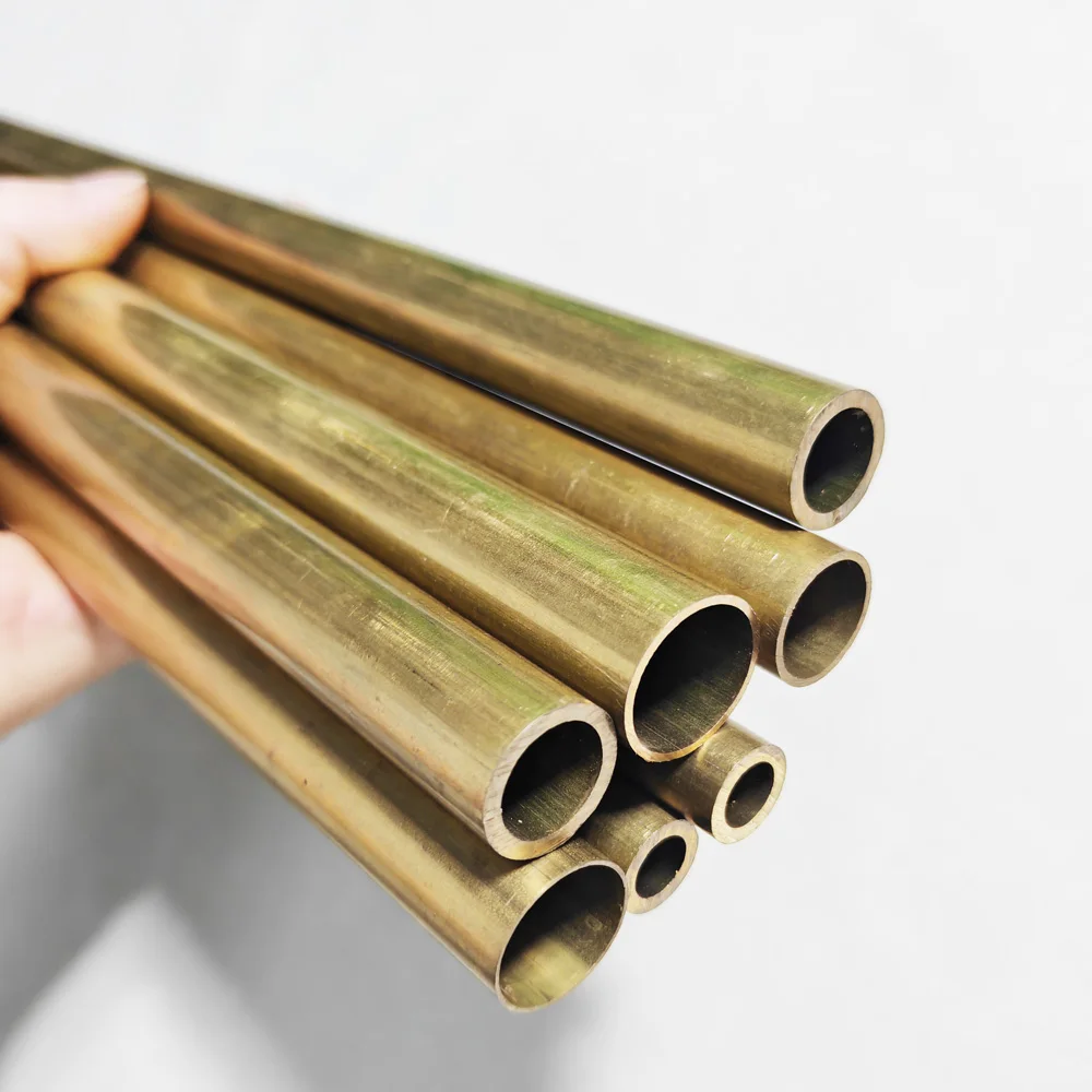 Length 500mm Brass Pipe Tubing OD8-15mm, ID4-14mm Thin Brass Tube Hollow Round Pipe Straight Pipes CNC Metal Customizable Length