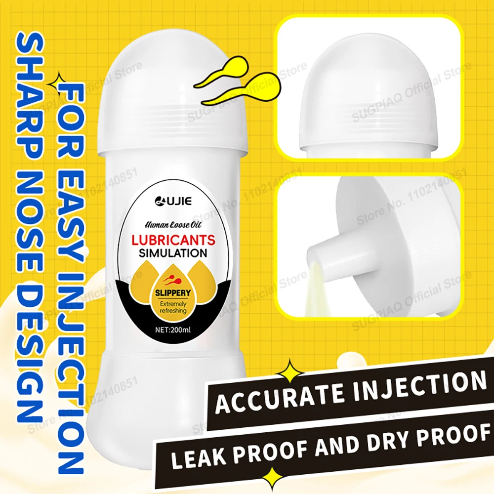 Realistisches Samengleitmittel, Premium-Gleitmittel auf Wasserbasis für Frauen, Männer, Paare, Sexspielzeug für Erwachsene, weißes Sex-Gleitmittel, Komfort-Gleitmittel