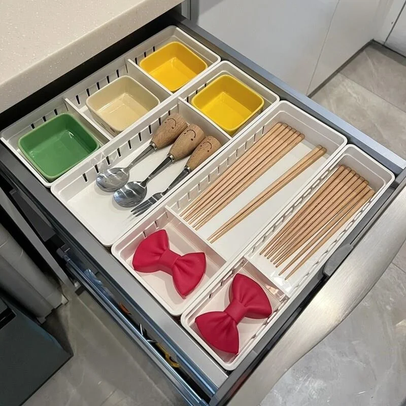 

Japanese Style Drawer Organizer Box Built-In Tableware Jewelry Makeup Desk Classification Grids Storage Solution Home Organizer
