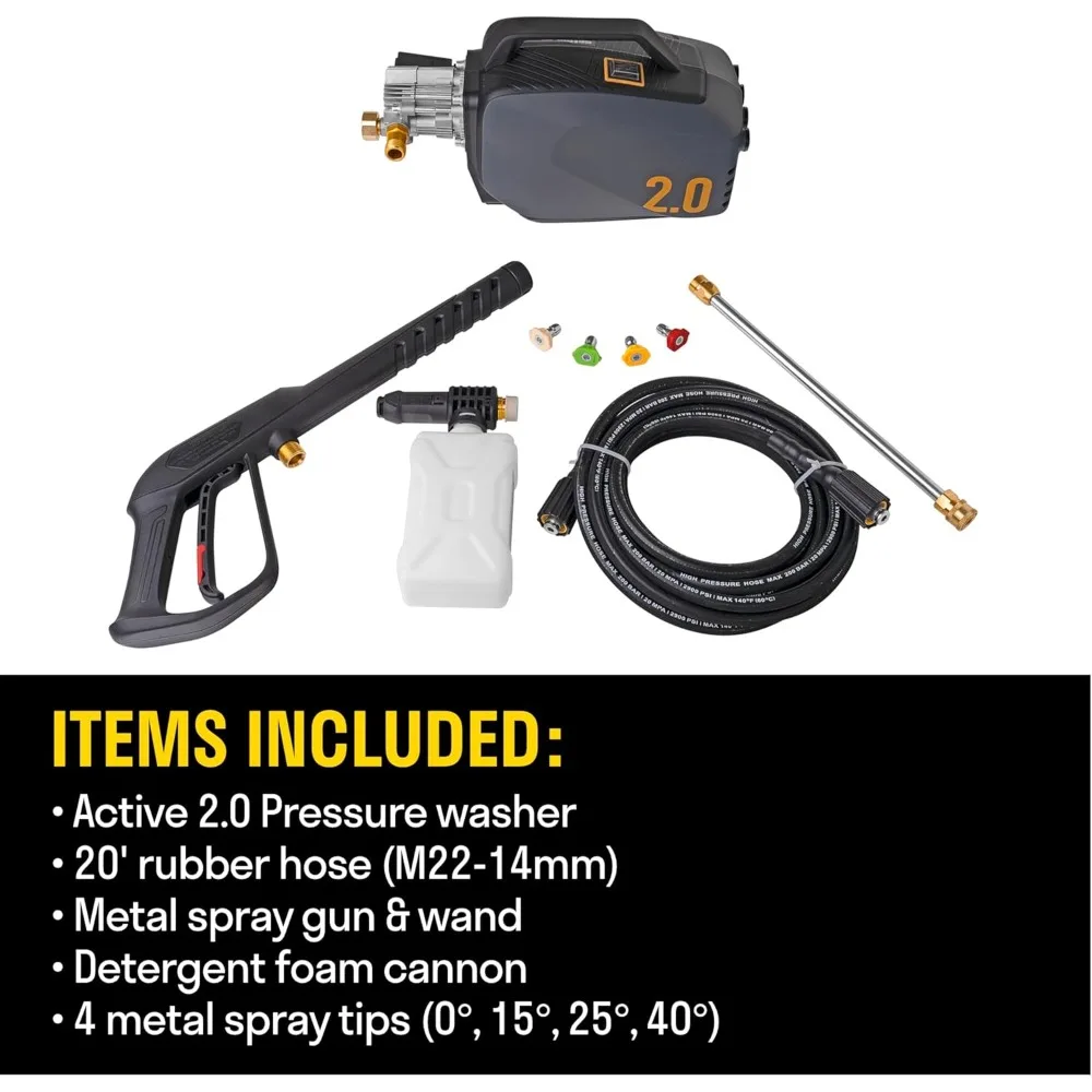 2.0 Electric Pressure Washer, Pressure washers for Power Wash, Power Washers Electric Powered, Wall Mount Pressure Washer