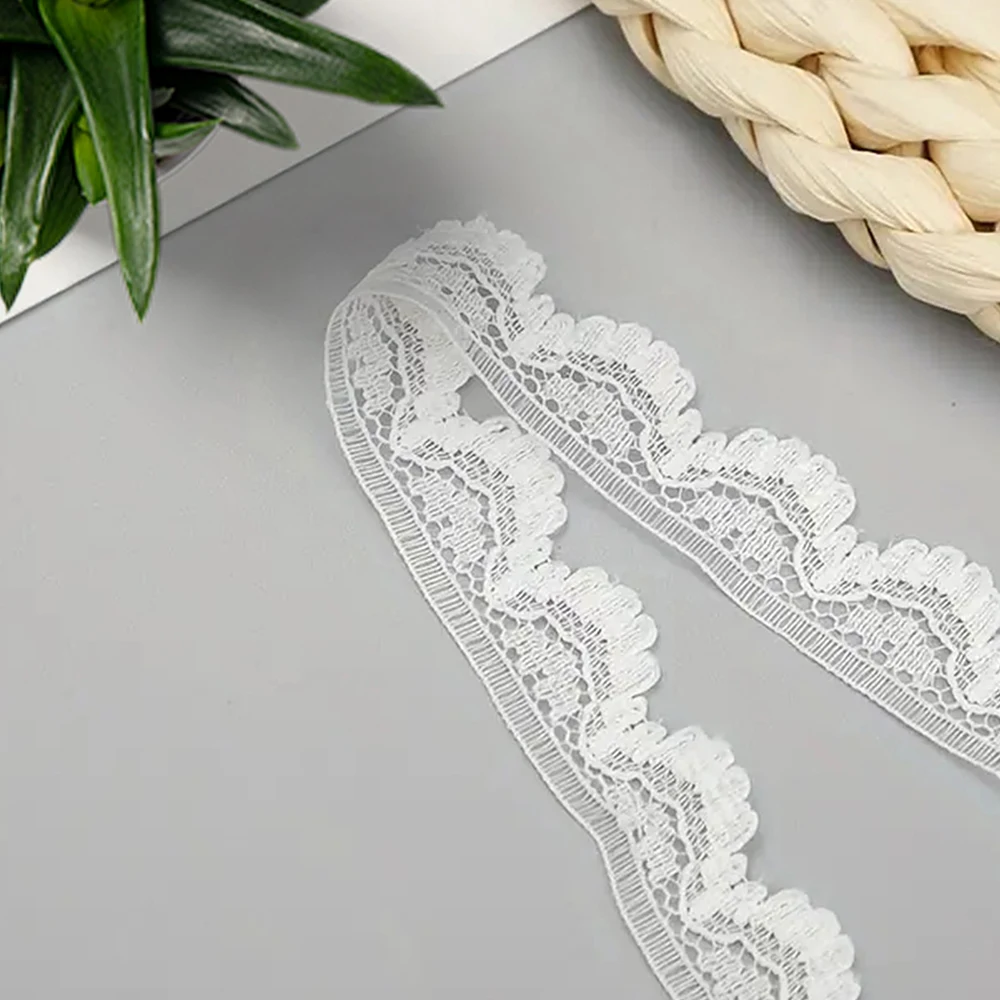 10 Roll White Lace Ribbon Decorative Lace Ribbon Sewing Diy Crafts Gift Packaging Wedding Supplies Clothing Accessories