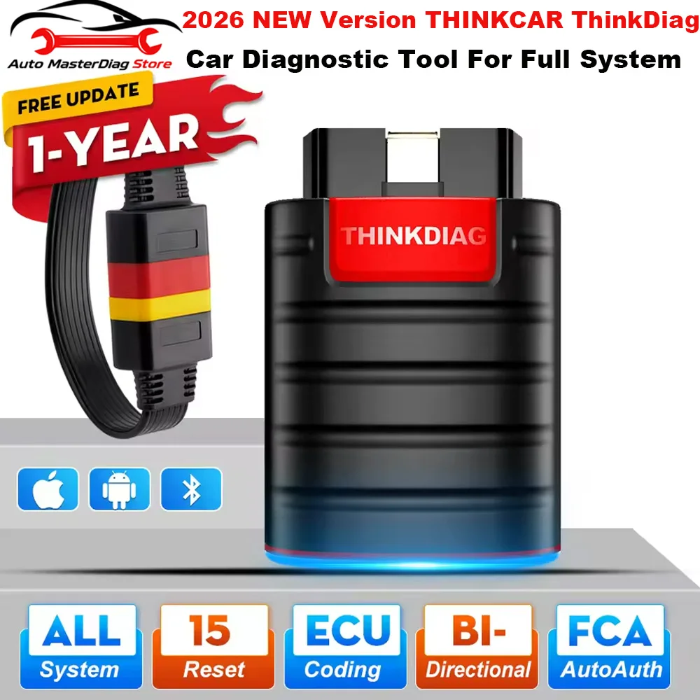 Thinkdiag OBD2 Scanner Bluetooth,1 Year Update fits for iPhone & Android All System Bidirectional scan Tool OE Level Diagnostic