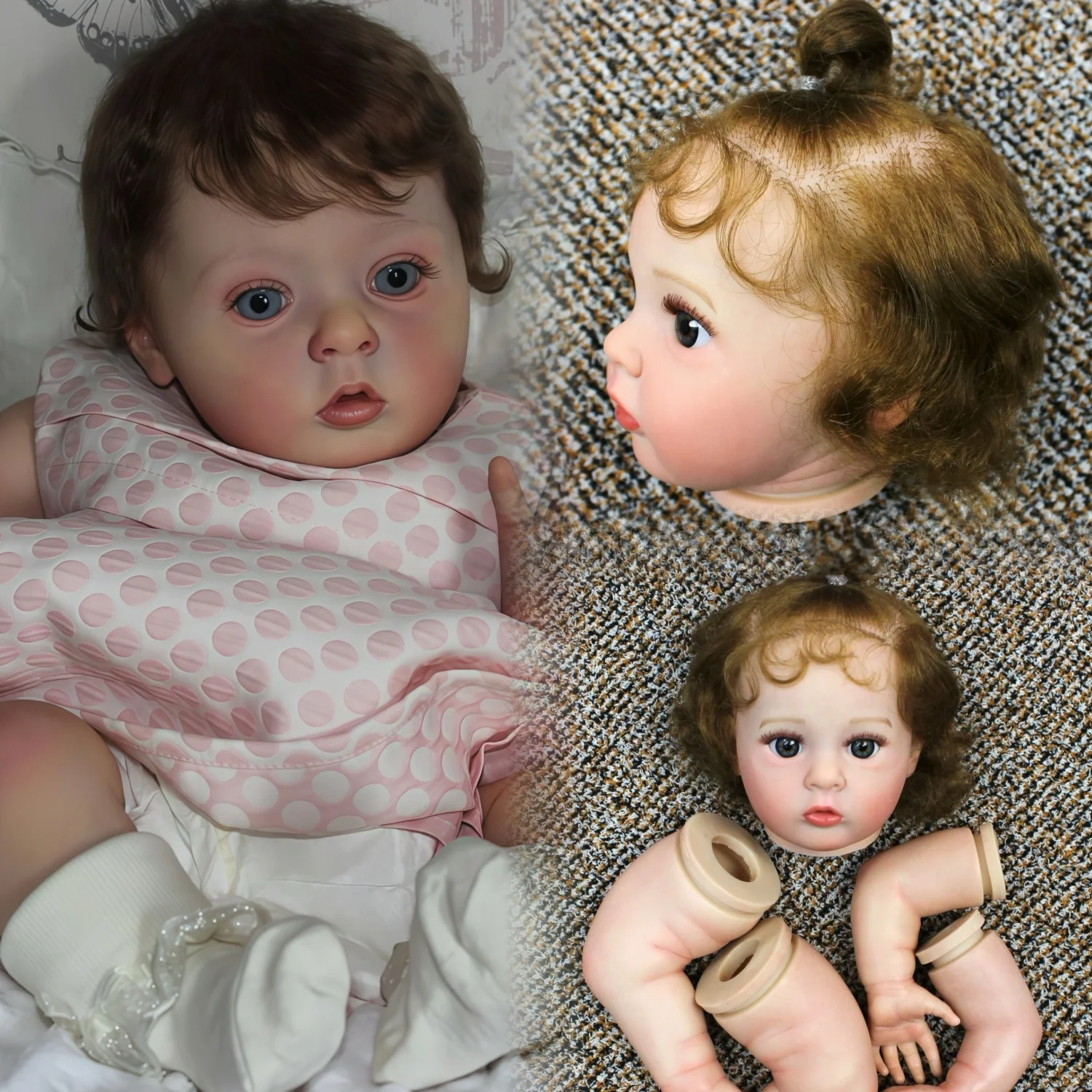 

48CM Painted/Unpainted Reborn Doll Kits DIY Soft Vinyl Doll Kits Newborn Baby Doll Parts Bebe Reborn Kits Sin Pintar
