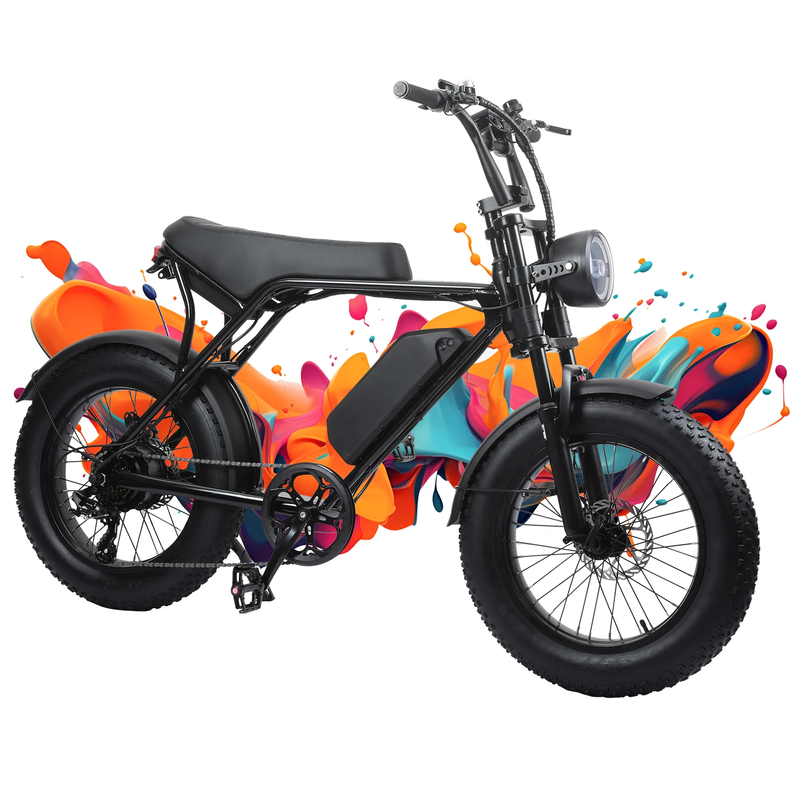 20'' Electric Bike for Adults 500W Peak Motor 48V 15AH Battery Up to 19MPH 34Miles Long Range