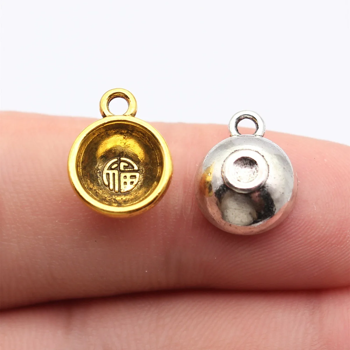 WYSIWYG 10pcs 14x11x6mm 2 Colors Antique Silver Color Antique Gold Color Chinese-Style 