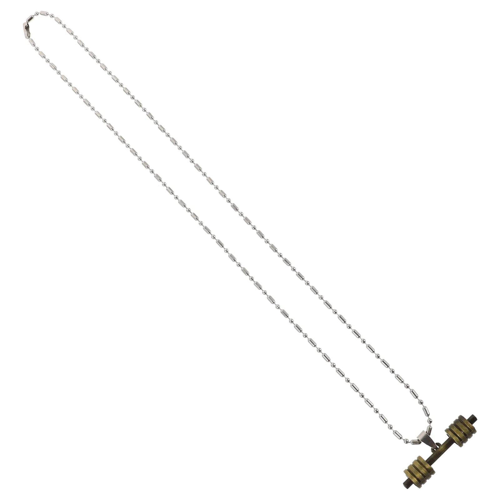 

Dumbbell Pendant Necklace Zinc Alloy Fitness Jewelry Creative Sweater Chain Decorative Neck Chain Novelty Keepsake Gifts For Men