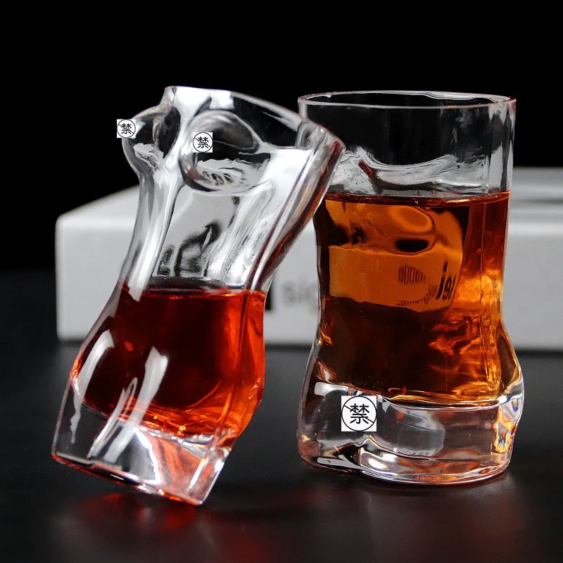 Sexo Lady Men Durable Double Wall Whiskey Glasses Beer Glass Mixed Drinking Wine Glass Beauty Goblet Cup For Party Bar Tool