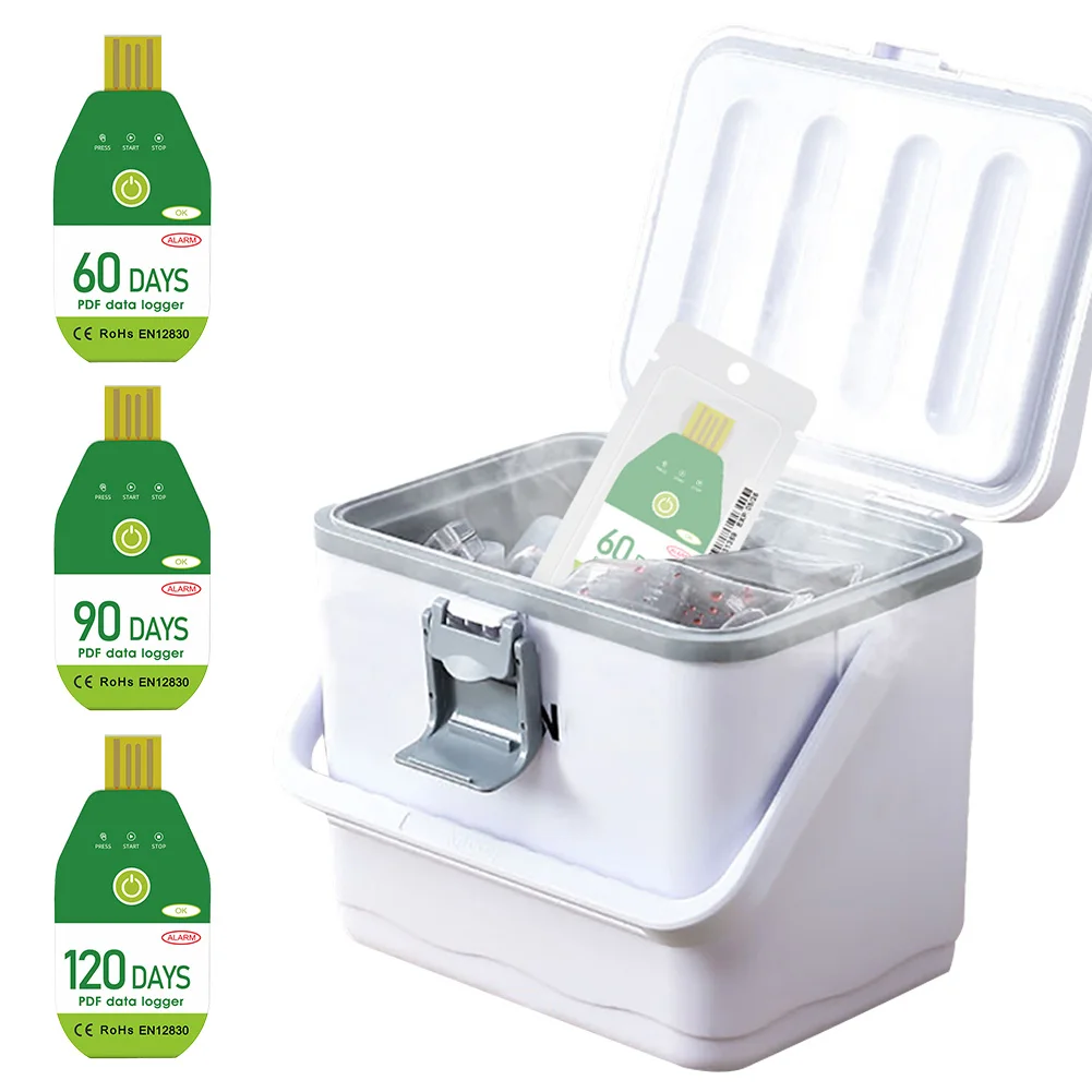 Mini USB Temperature Data Logger Disposable Temperature Recorder 18000 Point Capacity Temp Data Logger for Cold Chain Transport