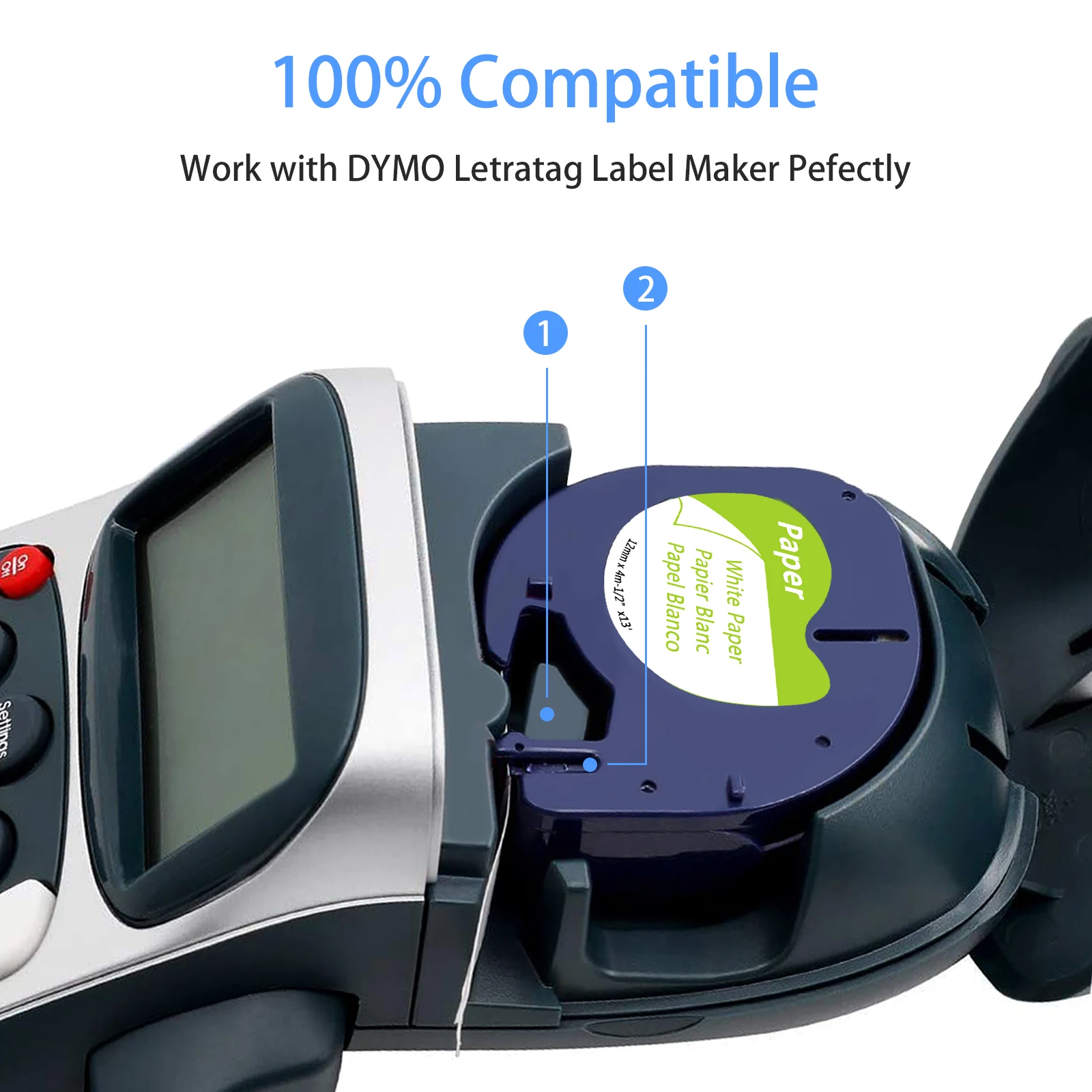 

Cruxer 5/10PK 12mm LetraTag Tapes Compatible For Dymo A16952 A91330 A91331 Label Ribbon For Dymo LetraTag Plus LT100H QX50 Maker
