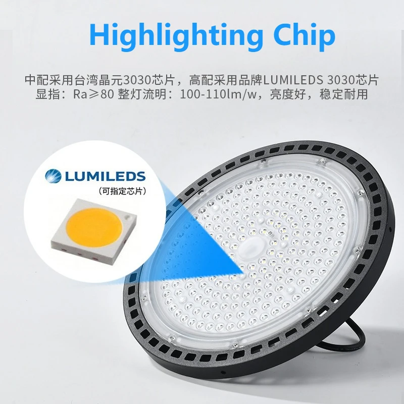 

High Bay Light UFO LED 220V 100W 150W 200W Business Stadium Warehouse Garage Light Super Bright Industrial Lighting Mining Lamp