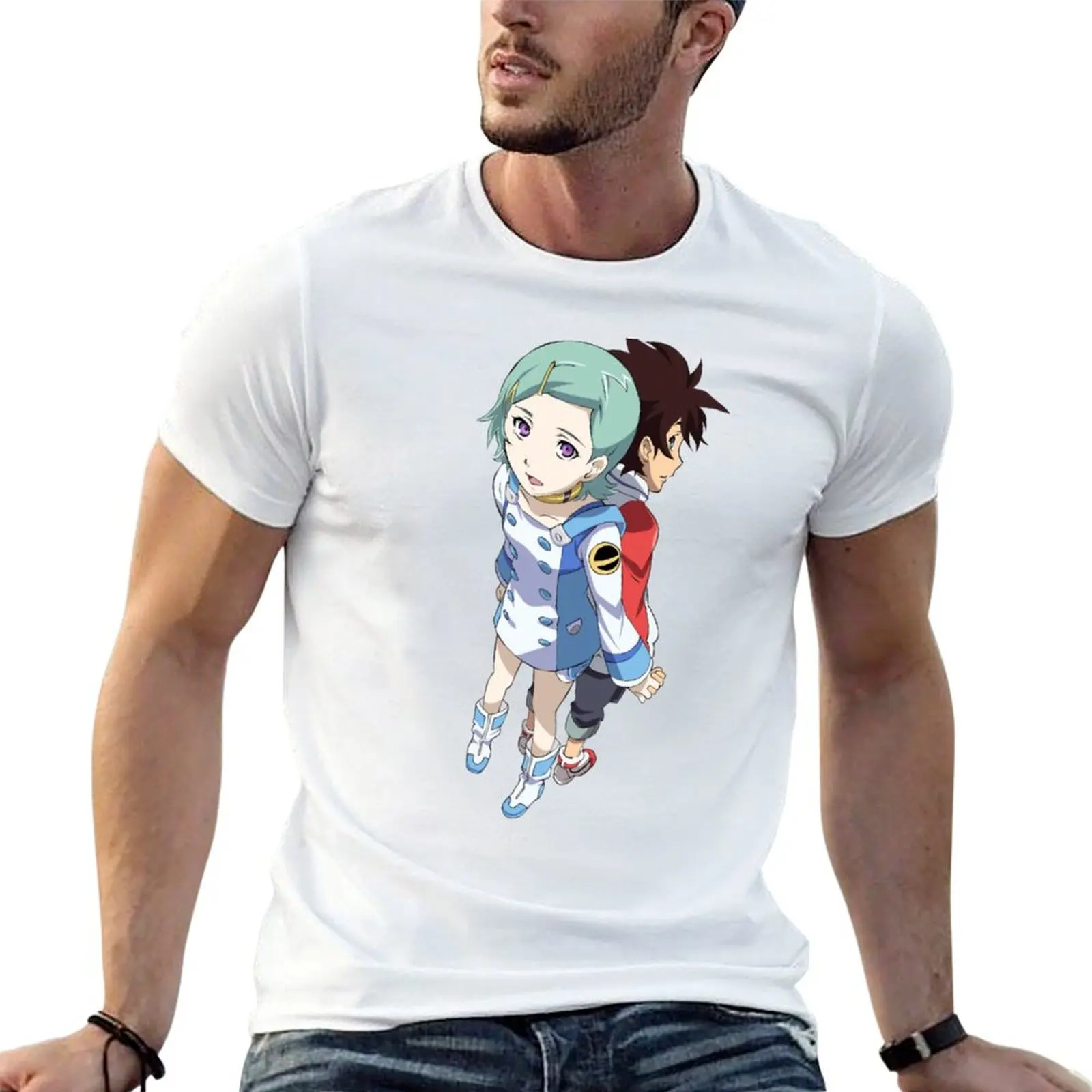 Eureka x Renton-Camiseta EUREKA SEVEN para hombre, camisetas gráficas de marca de lujo 100% de algodón para hombre, camiseta de lujo para hombre