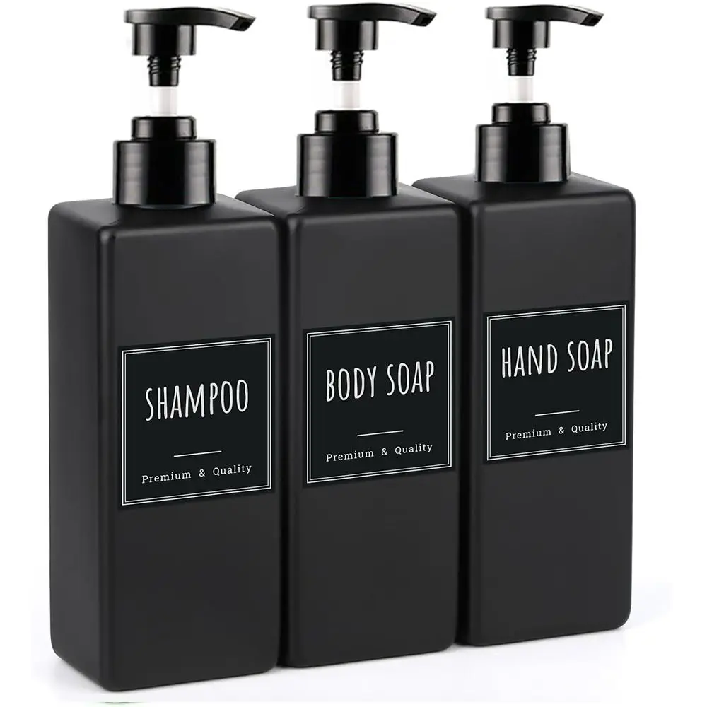 500ml with Label Hand Soap Dispenser Set Plastic Bathroom Countertop Empty Plastic Dispenser Empty Soap Dispenser