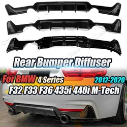 MP Style Car Rear Bumper Diffuser Lip For BMW F32 F33 F36 M Tech 420i 428i 435i 440i 2012-2020 Dual Splitters Body Kits Spoiler