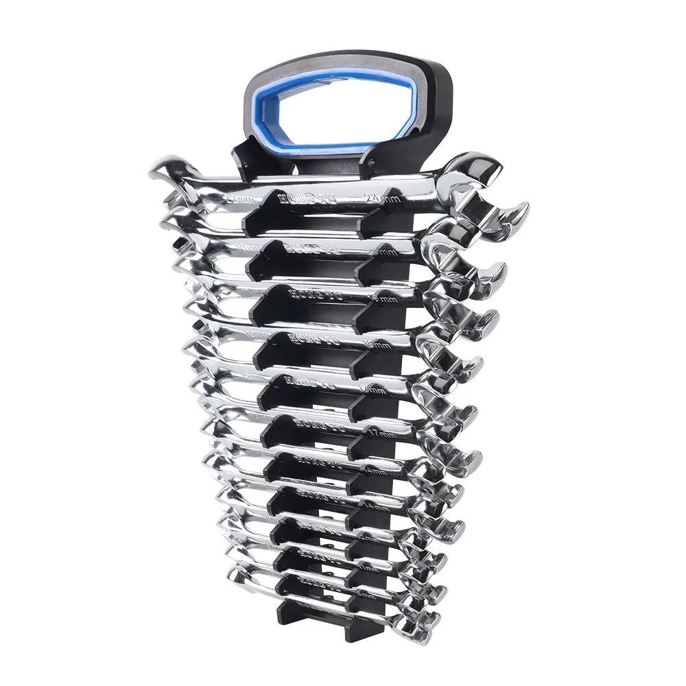 Chave inglesa com plástico Rack, Flare Nut Wrench Set, Chaves De Tubo De Óleo, 12Pcs