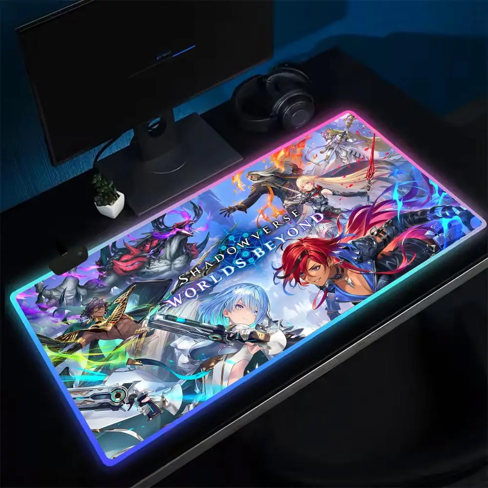 

Shadowverse Worids Beyond Mouse Pad Anime Gaming Mouse Pad LED Table Pads Backlit Rubber Desktop XXL RGB Desk Mats
