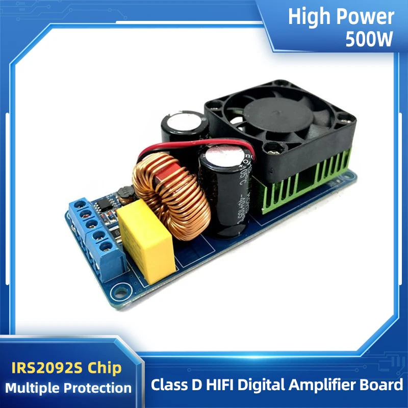 500W High-Power HIFI Digital Power Amplifier Board IRS2092SD Chip With Single Channel Multiple Protection Functions