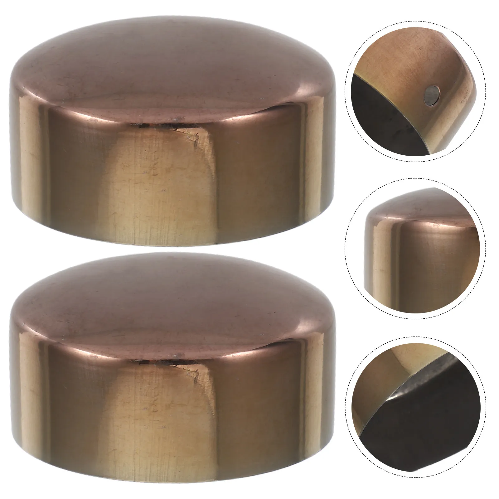 2Pcs Stainless Steel Handrail End Caps Round Finishing Plugs for Stair Railing Wood Metal Marine Outdoor Indoor Use Rail End Cap