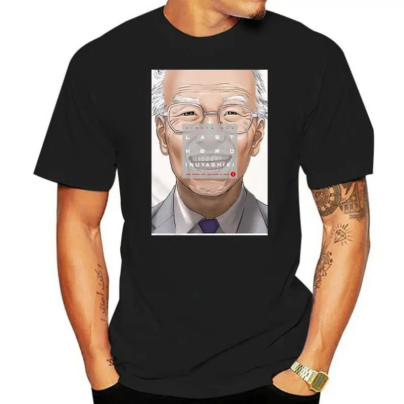 Inuyashiki T Shirt com desenhos animados personalizados, Top O-Neck, cor branca, roupas de rua mais novas