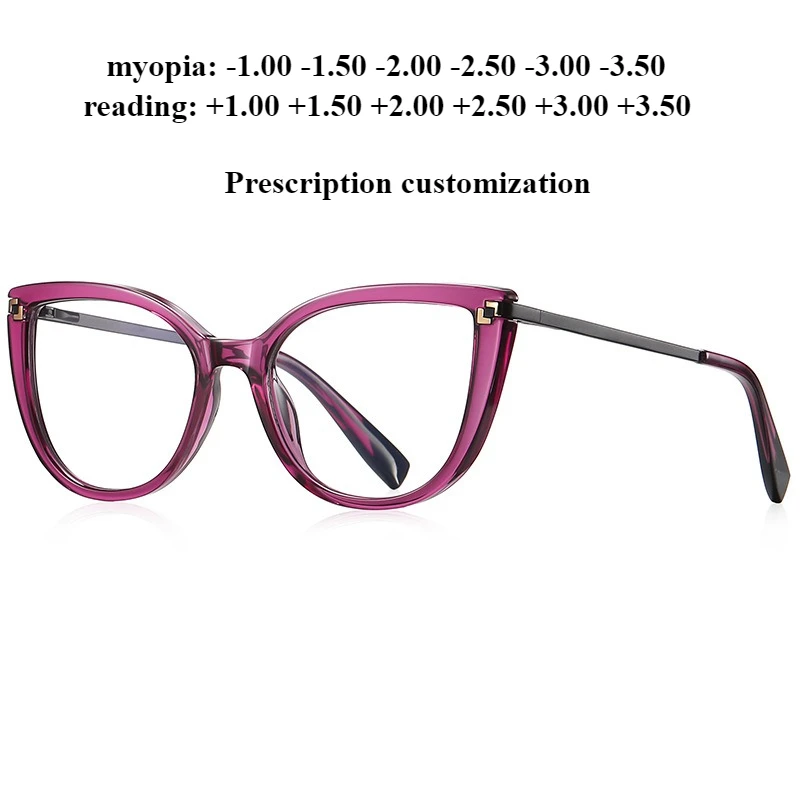 

Плоское зеркало «кошачий глаз» с защитой от синего света, женское элегантное зеркало для чтения на заказ, близорукость по рецепту