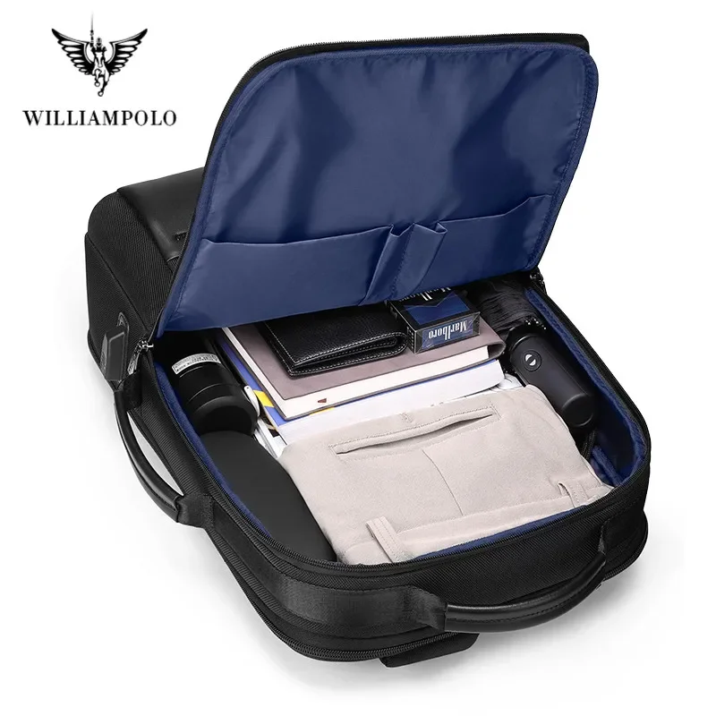 Zaino da uomo wiliampolo zaino Casual in pelle di vacchetta 15.6 ''borsa per Laptop zaino da viaggio all'aperto di grande capacità