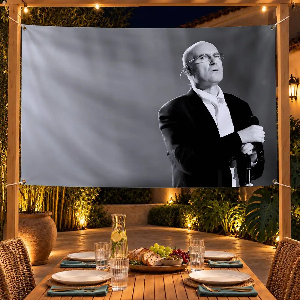 Classic Singer Phil Collins Flag Banner Tapestry For Party Outdoor Garden Yard Home Decor