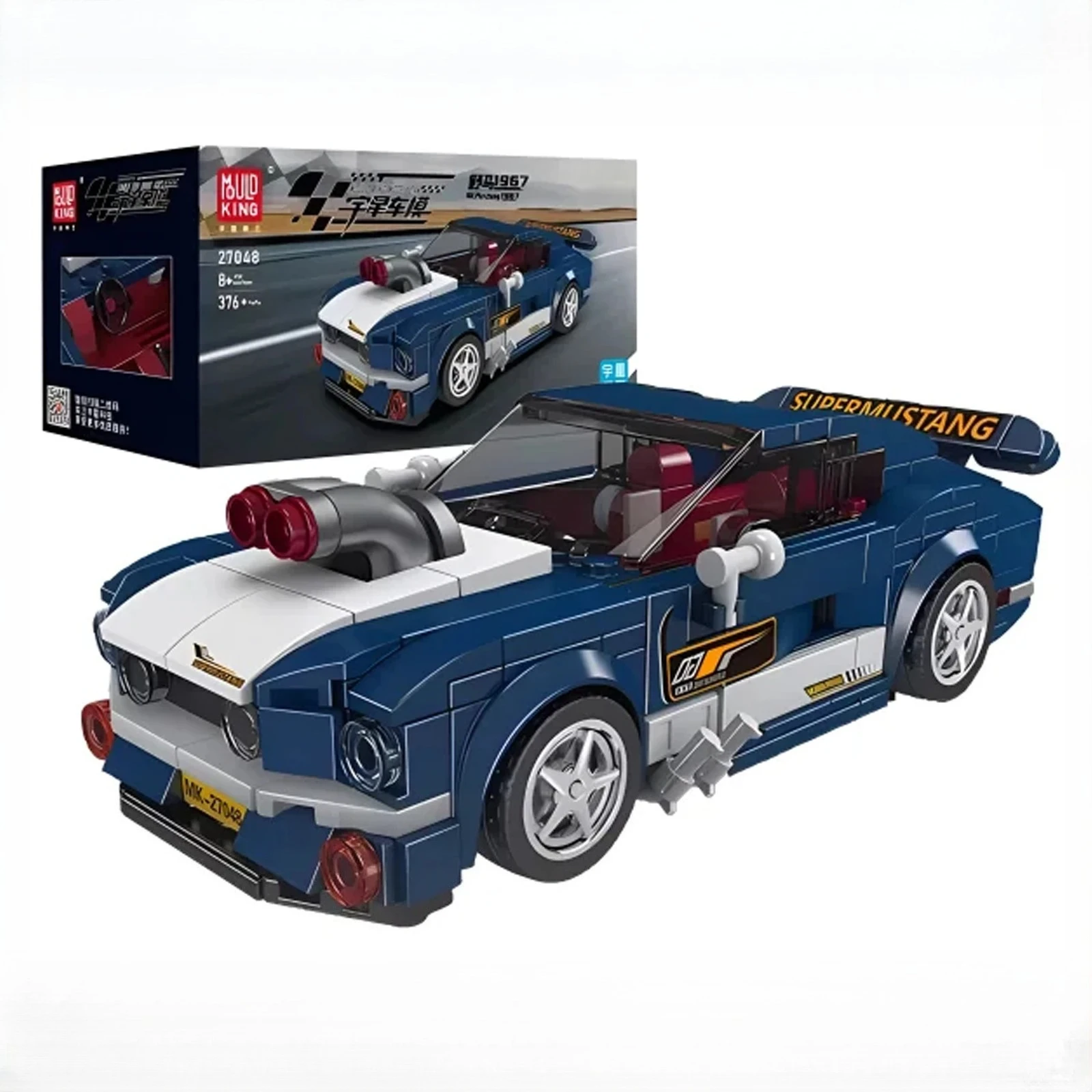 

Mould King 27048 DIY Car Mustang 1967 Sport Car with Display Case Simulation Race Car Building Blocks Kits Bricks Toys for Kids