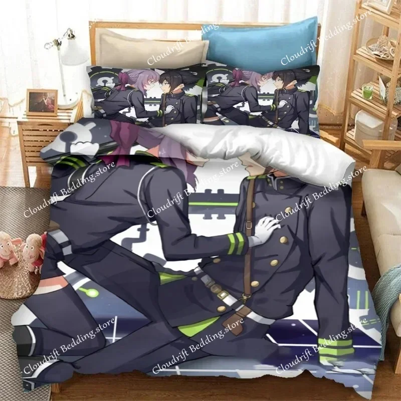 

Anime Seraph of the End Mikaela Bedding Set Boys Girls Twin Queen Size Duvet Cover Pillowcase Bed Kids Adult Home Textileextile0