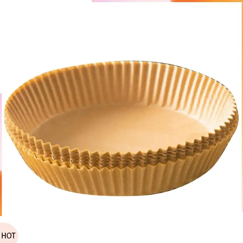 

A49Z 200Pcs Air Fryer Parchment Paper Liners Non-Stick Disposable Liners Basket Unperforated Round Parchment Paper(Brown)