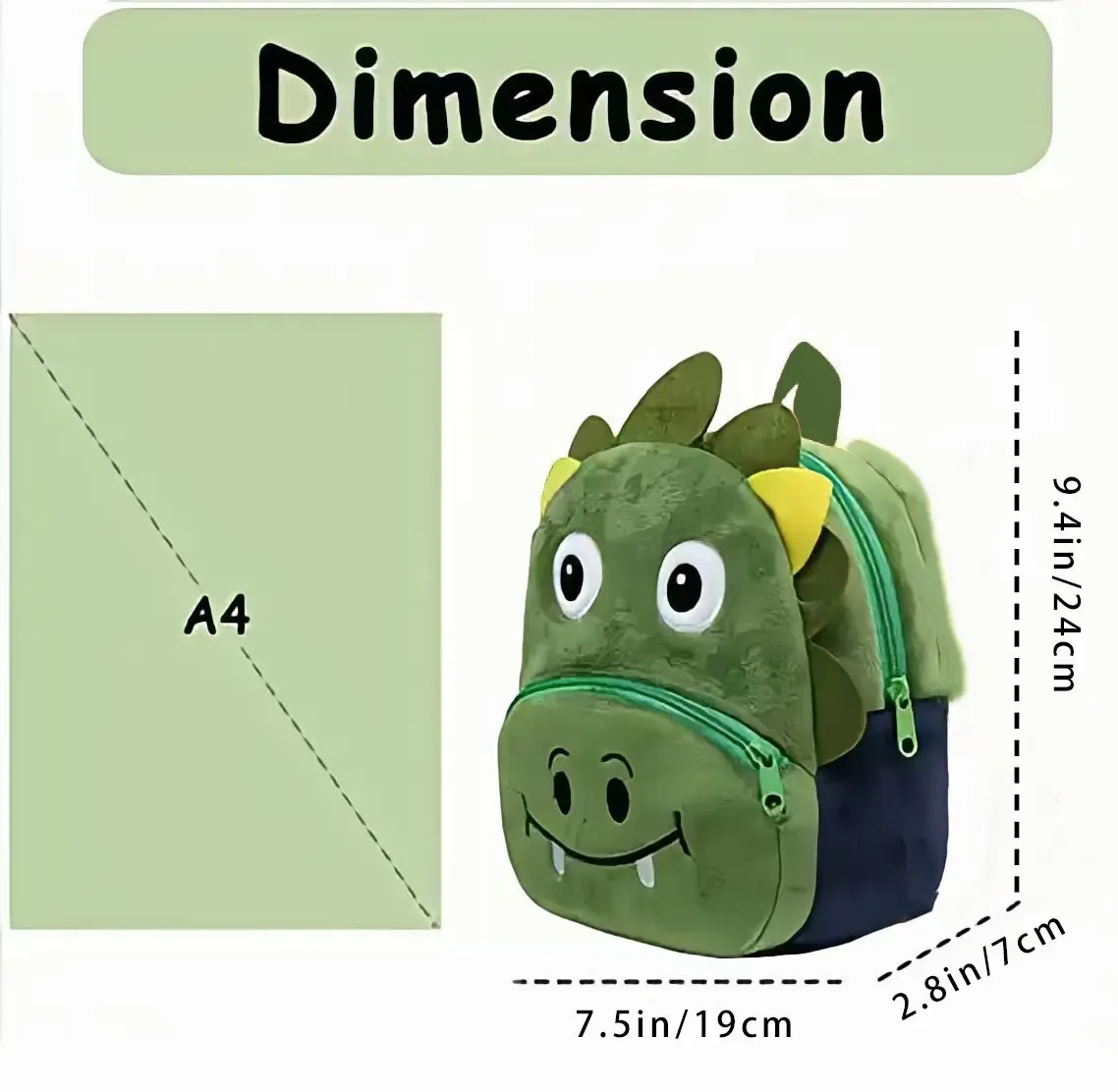 Three-Dimensional Animal Design Plush Schoolbag Fashion Student Schoolbag Cute 1-3 Years Old Children's Schoolbag Shoulder Bag