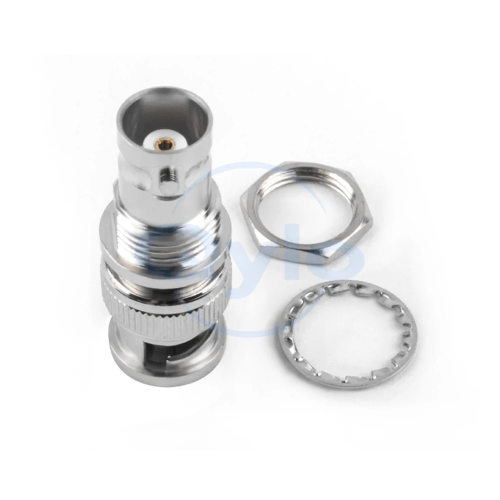 BNC male to female adapter BNC-JKY male to female Q9 male to female with nut and washer for panel mounting (1 pcs)